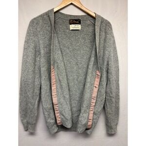 Pringle For Burberrys Cardigan Sweater Mens Gray V-Neck Long Sleeve Outdoor